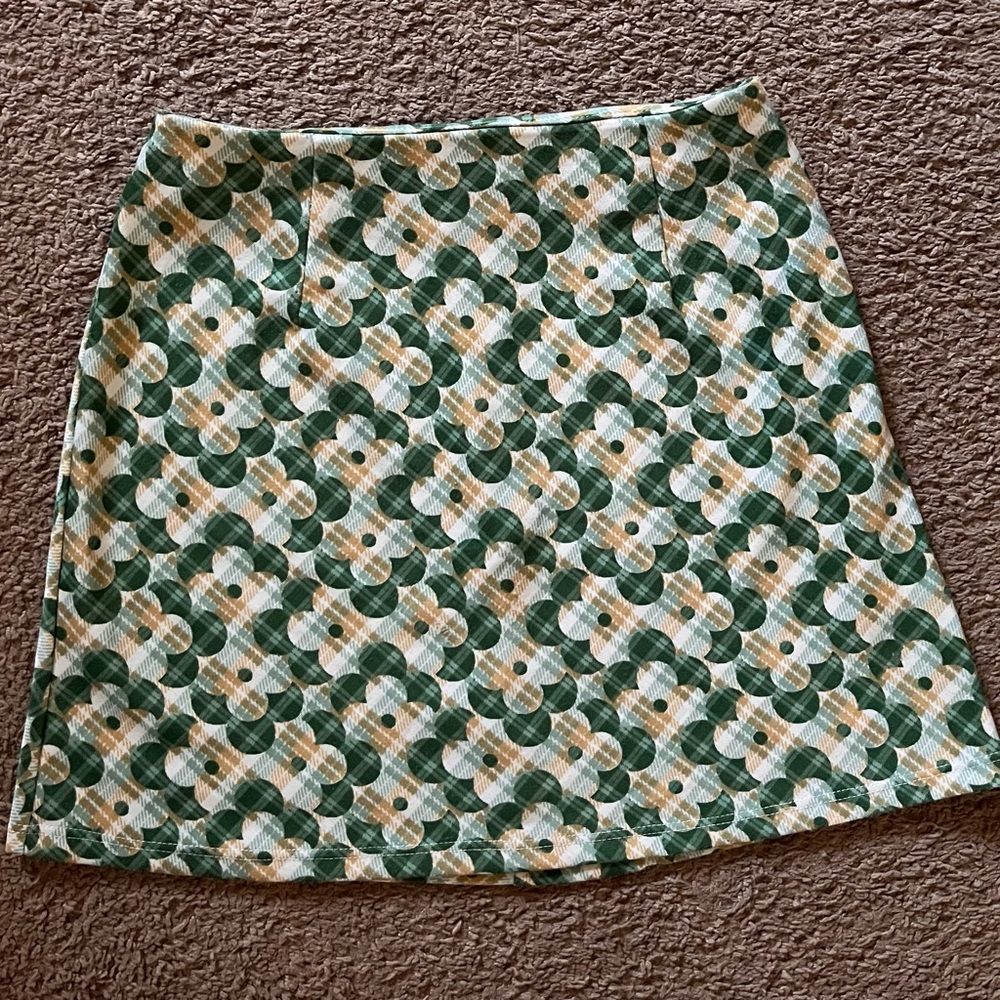 Floral Green and Yellow Women's Skirt